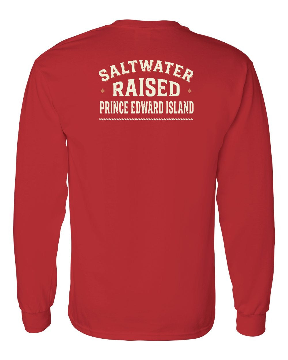 PEI Saltwater Raised Sign Left Chest And Back Long Sleeve Tee - Unisex
