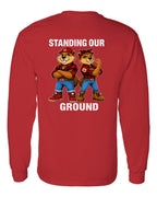 Standing Our Ground Left Chest and Back Long Sleeve in Red - back