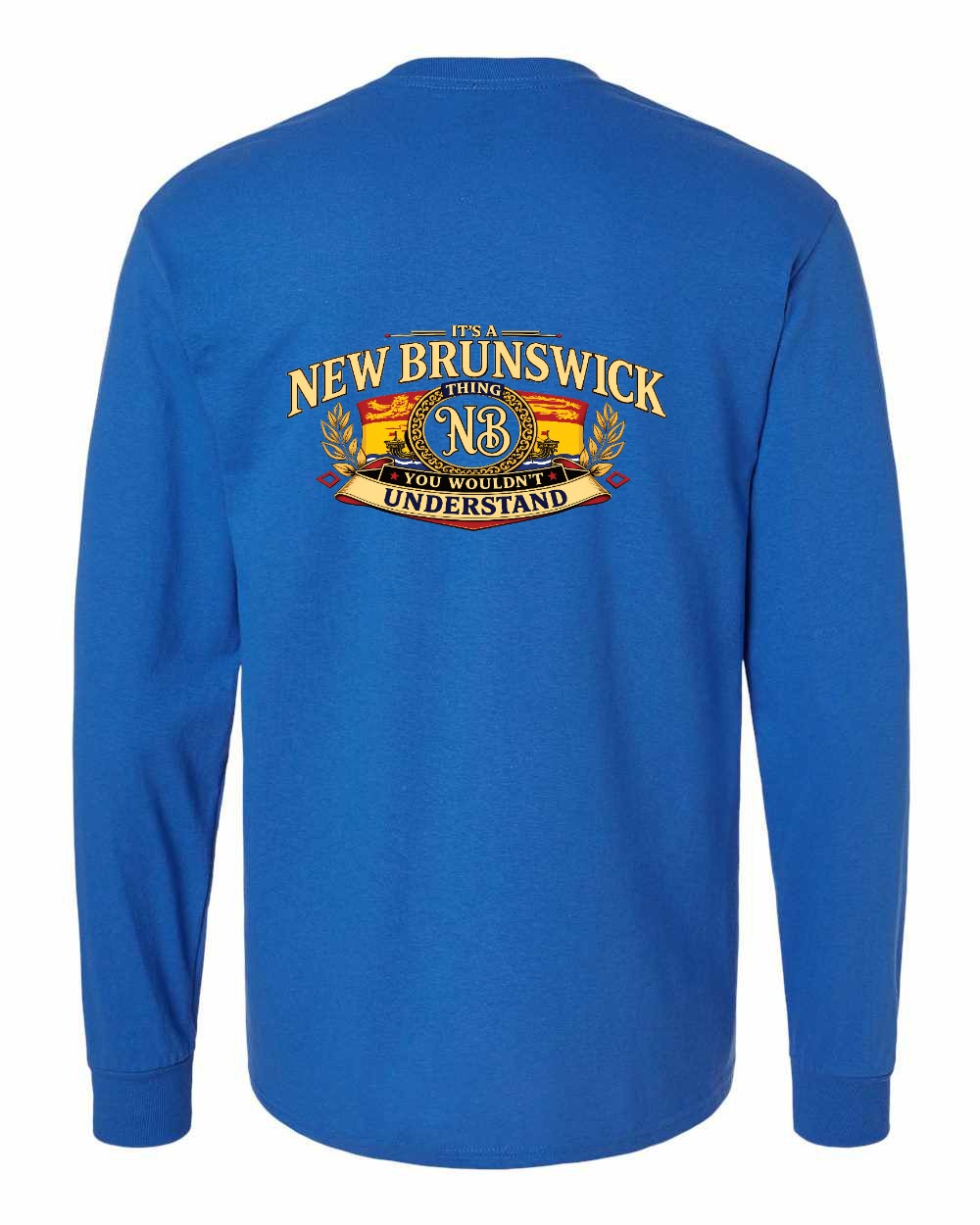 Nb Understand Left Chest and Back Long Sleeve in Royal - back