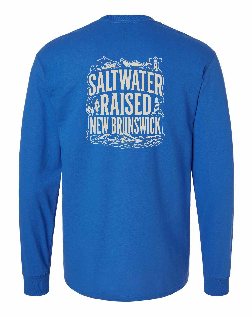 NB Saltwater Raised Folk Left Chest and Back Long Sleeve Tee - Unisex