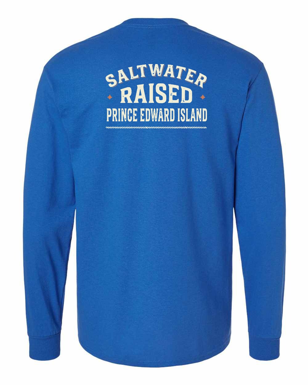 PEI Saltwater Raised Sign Left Chest And Back Long Sleeve Tee - Unisex