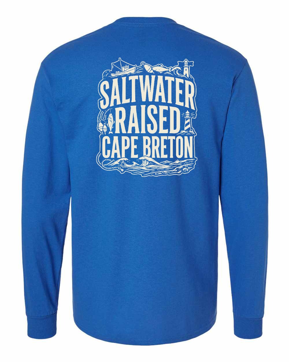 CB Saltwater Raised Folk Left Chest and Back Long Sleeve Tee - Unisex