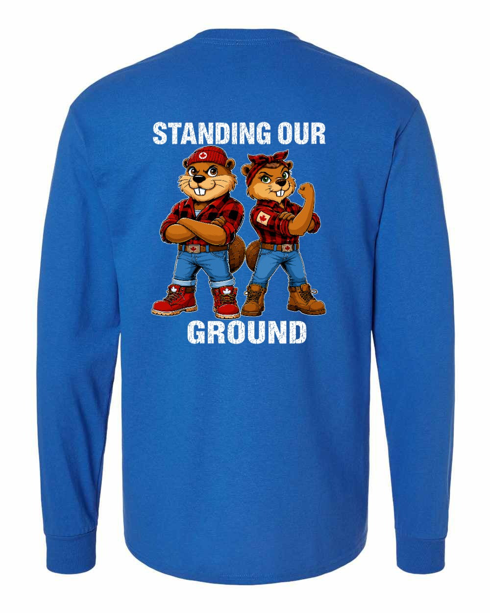 Standing Our Ground Left Chest and Back Long Sleeve in Royal - back