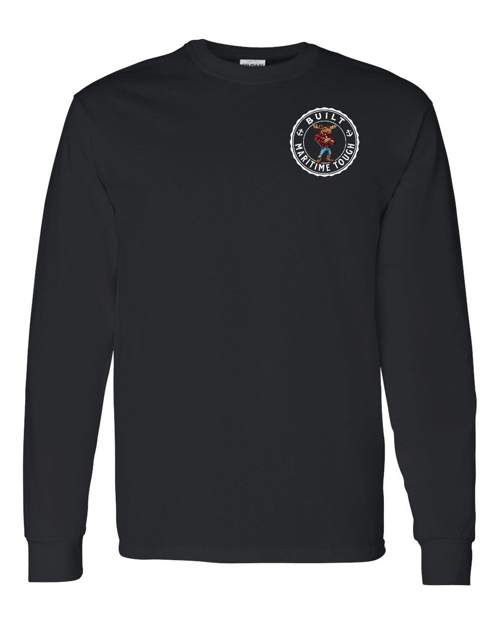Built Maritime Tough Moose Left Chest & Back Long Sleeve Tee - Unisex