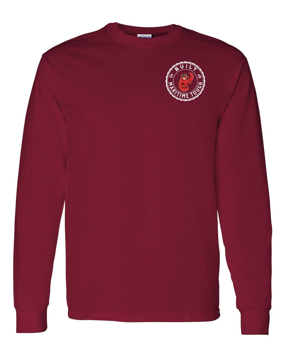 Built Maritime Tough Lobster Left Chest & Back Long Sleeve Tee - Unisex