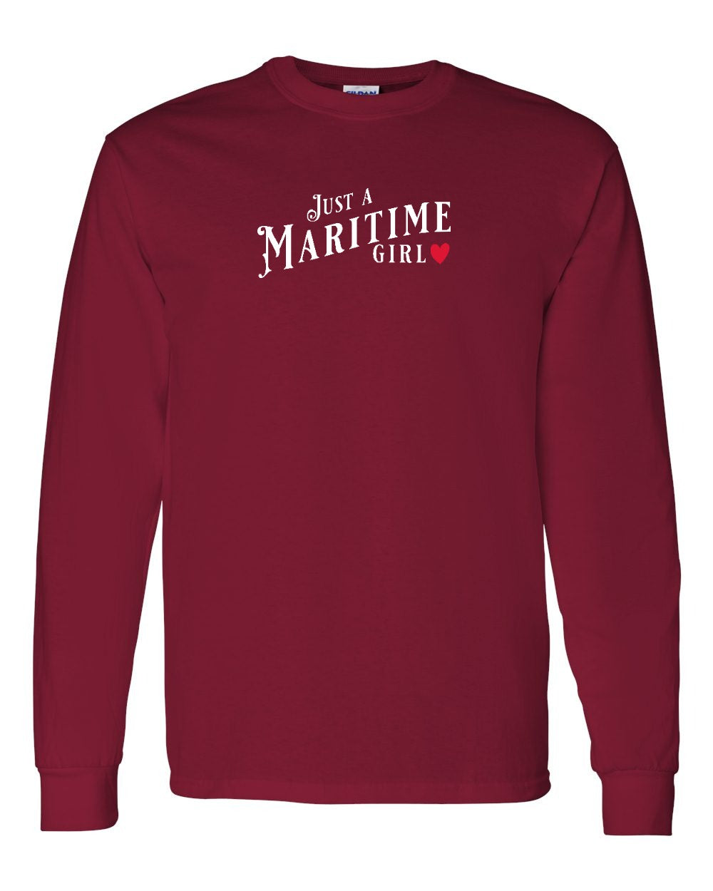 Just a Maritime Girl red heart Long Sleeve Tee - Unisex