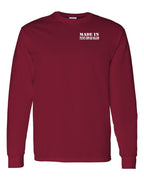 Made in PEI White Lettering Left Chest Long Sleeve Tee - Unisex