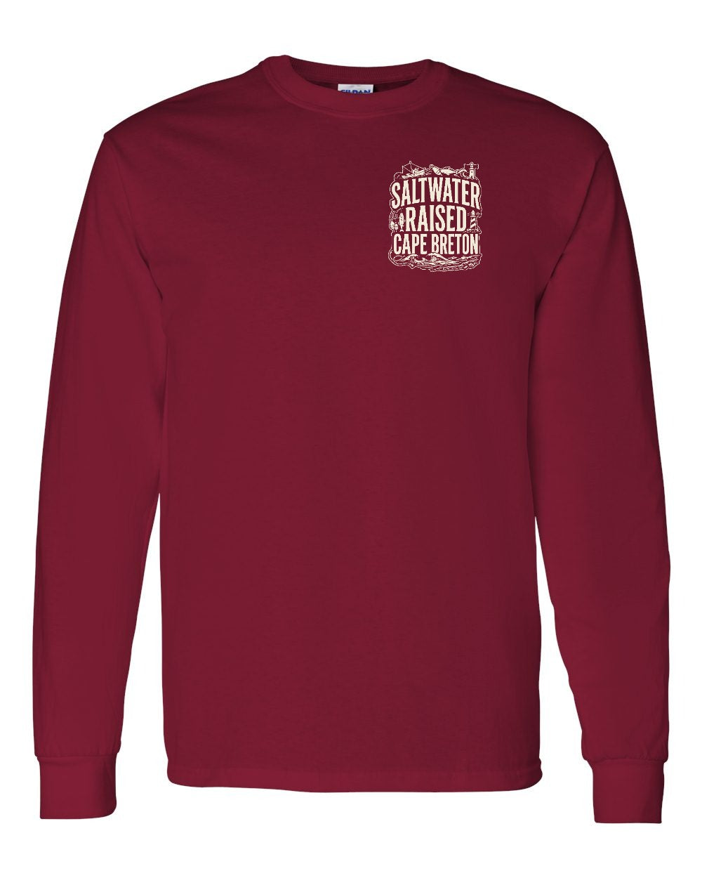 CB Saltwater Raised Folk Left Chest and Back Long Sleeve Tee - Unisex
