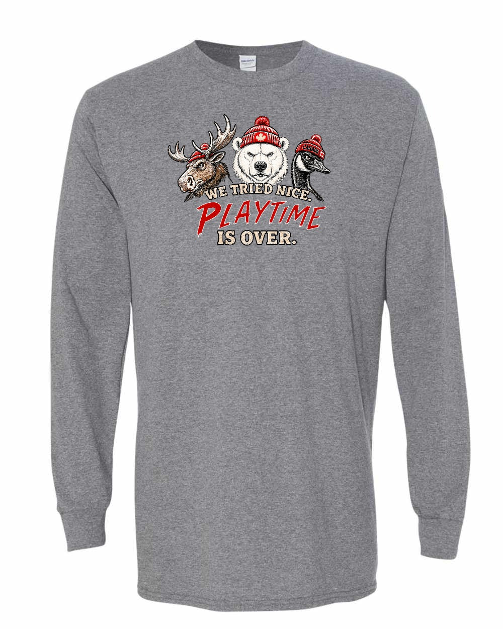 We Tried Nice New Full Front Long Sleeve in Graphite Heather