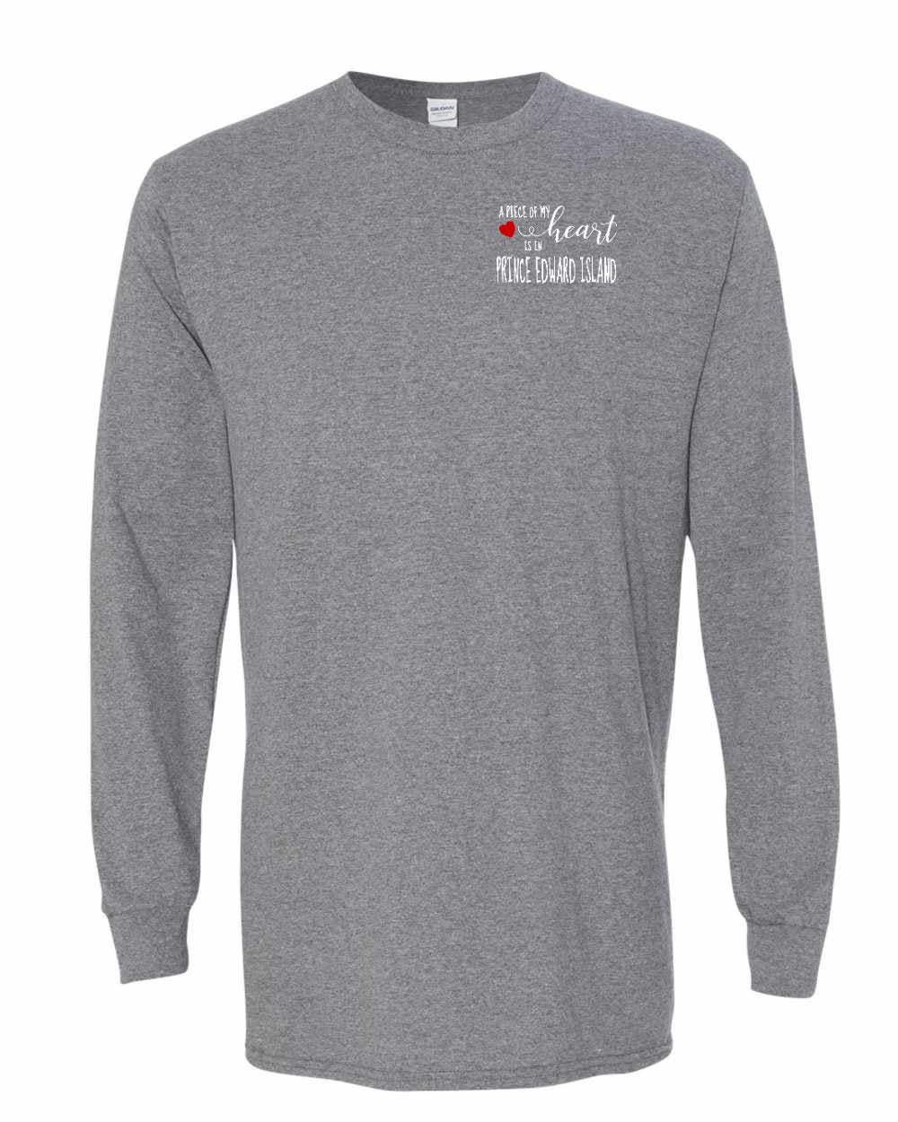 A Piece Of My Heart PEI red heart Left Chest Long Sleeve Tee - Unisex