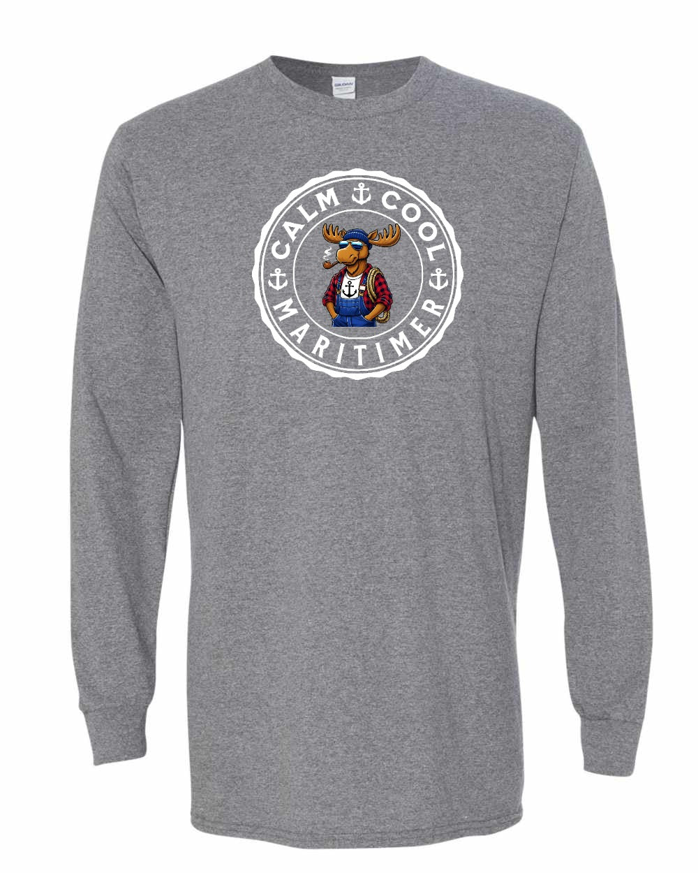 Calm Cool Maritimer Moose Long Sleeve Tee - Unisex