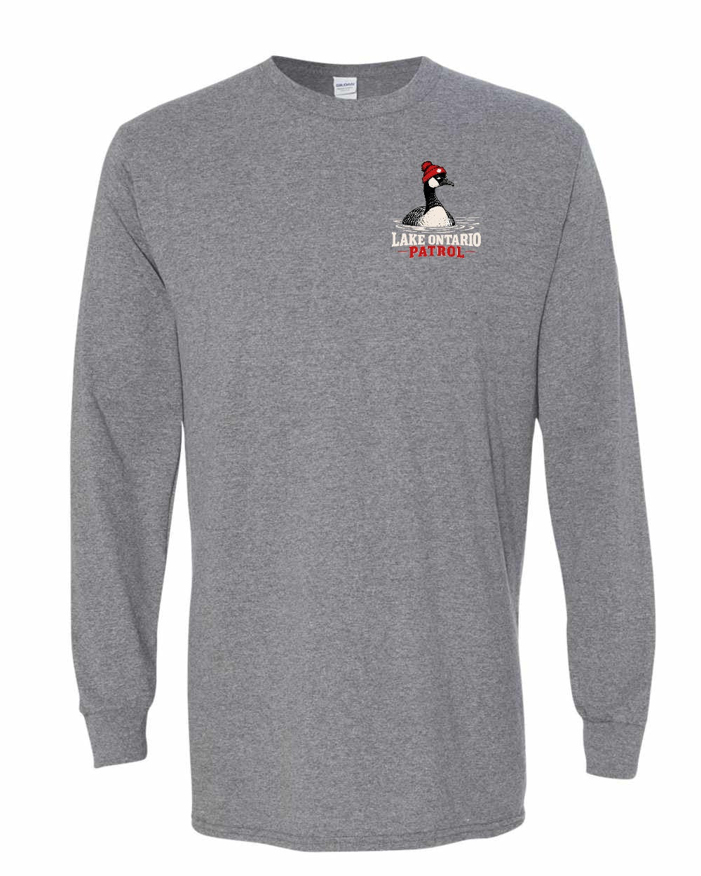 Lake Patrol Left Chest and Back Long Sleeve in Graphite Heather