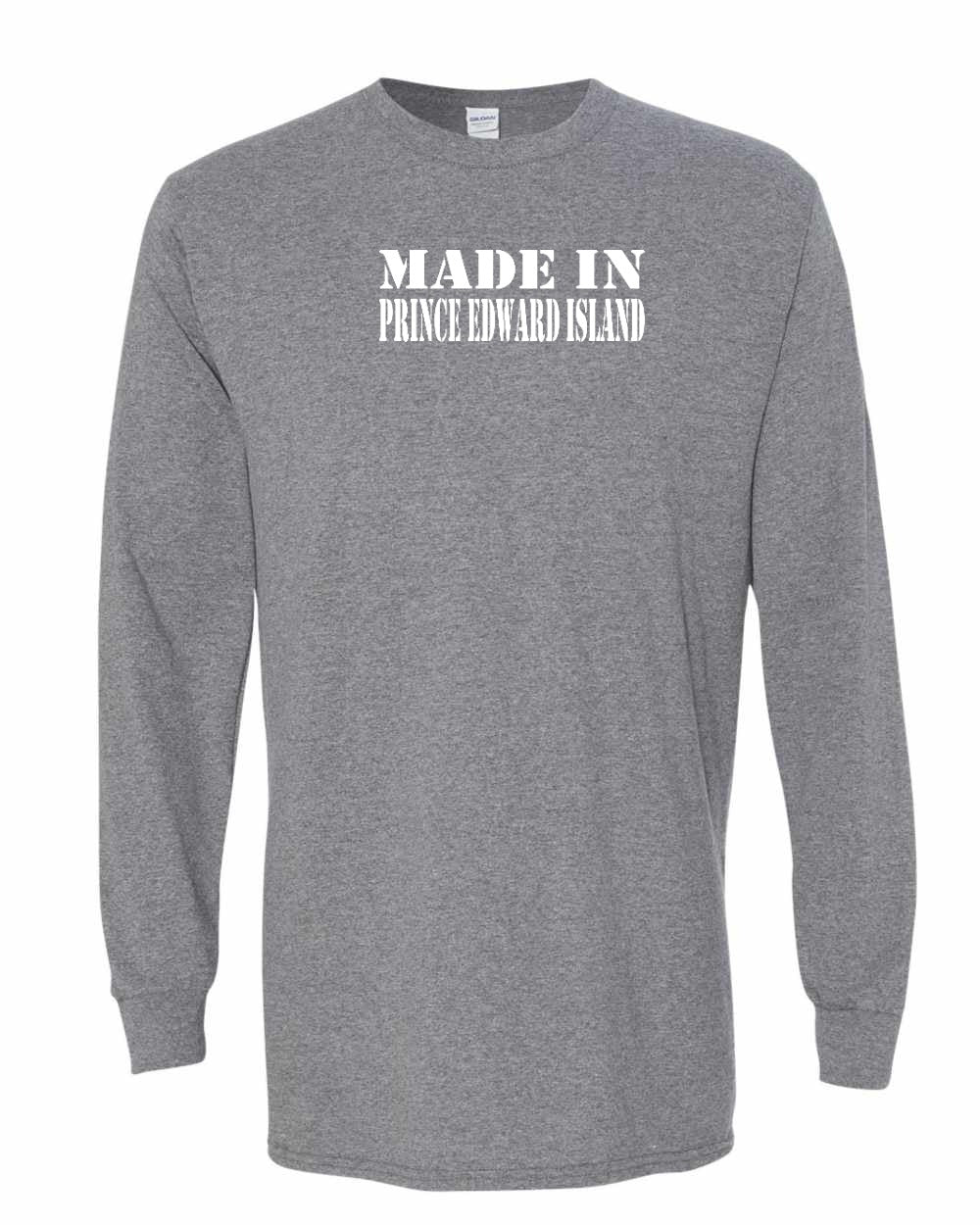Made In PEI white lettering Long Sleeve Tee - Unisex