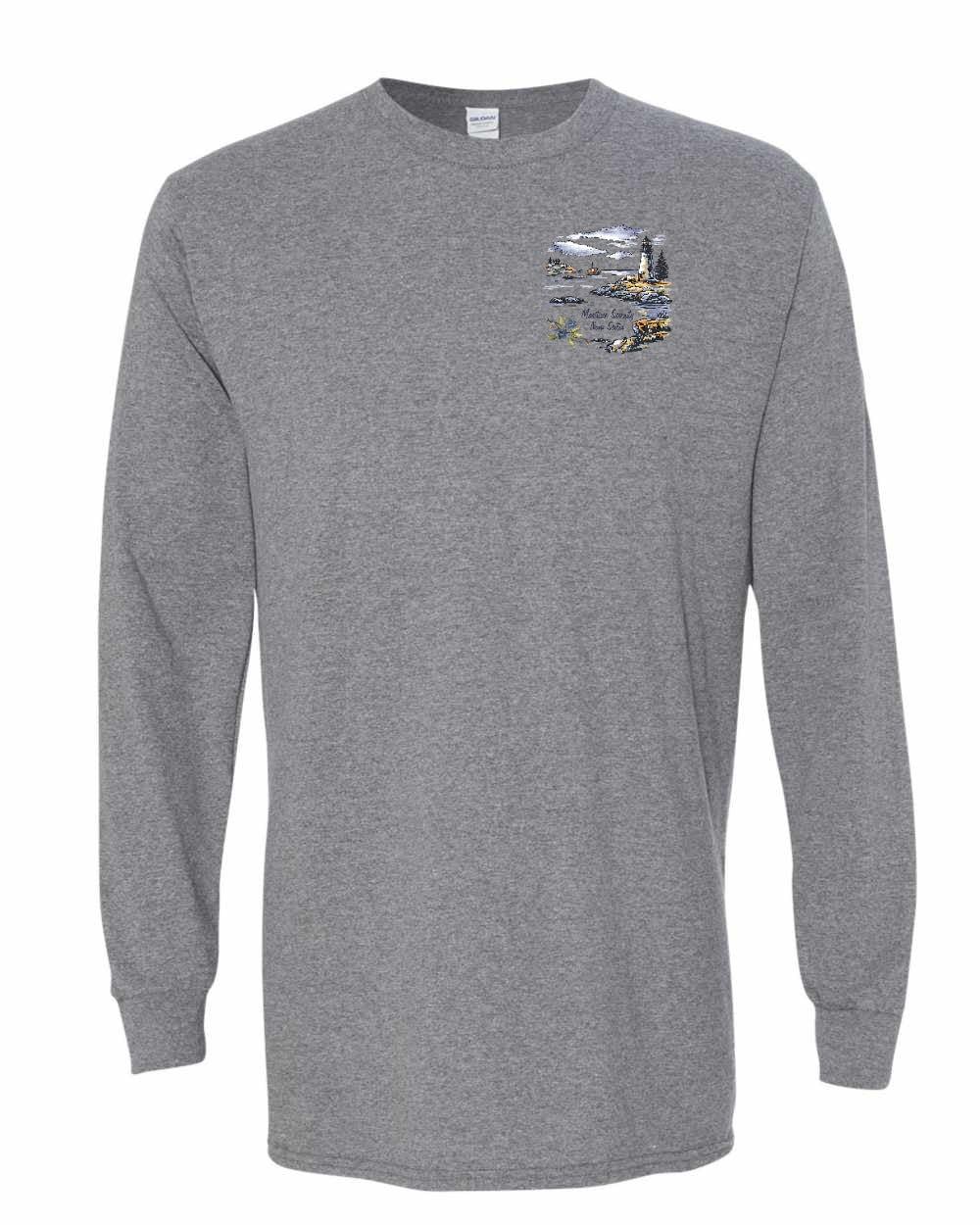 Maritime Serenity Left Chest Long Sleeve Tee - Unisex