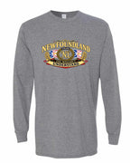 Newfoundland Thing Badge Full Front Long Sleeve in Graphite Heather