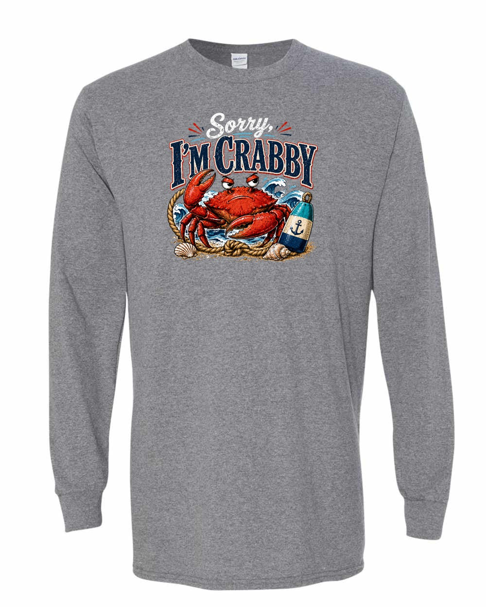 Sorry Im Crabby Long Sleeve in Graphite Heather