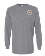 Born and Raised NB Heart Flag Left Chest & Back Long Sleeve Tee - Unisex