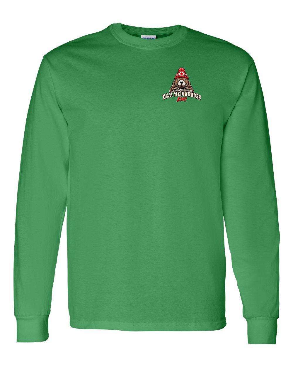 Dam Neighbours Left Chest and Back Long Sleeve in Irish Green