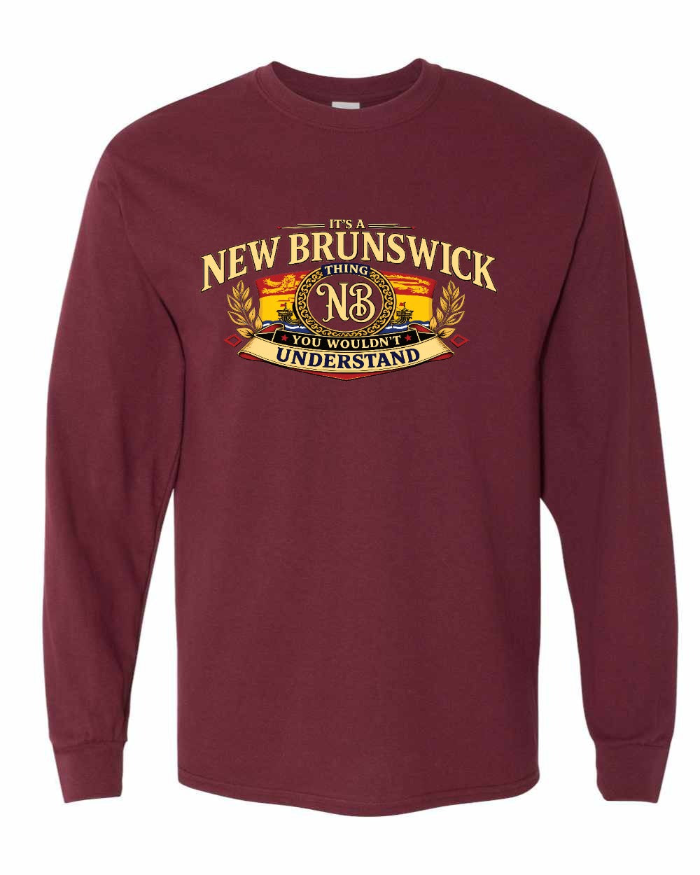 Nb Understand Full Front Long Sleeve in Maroon