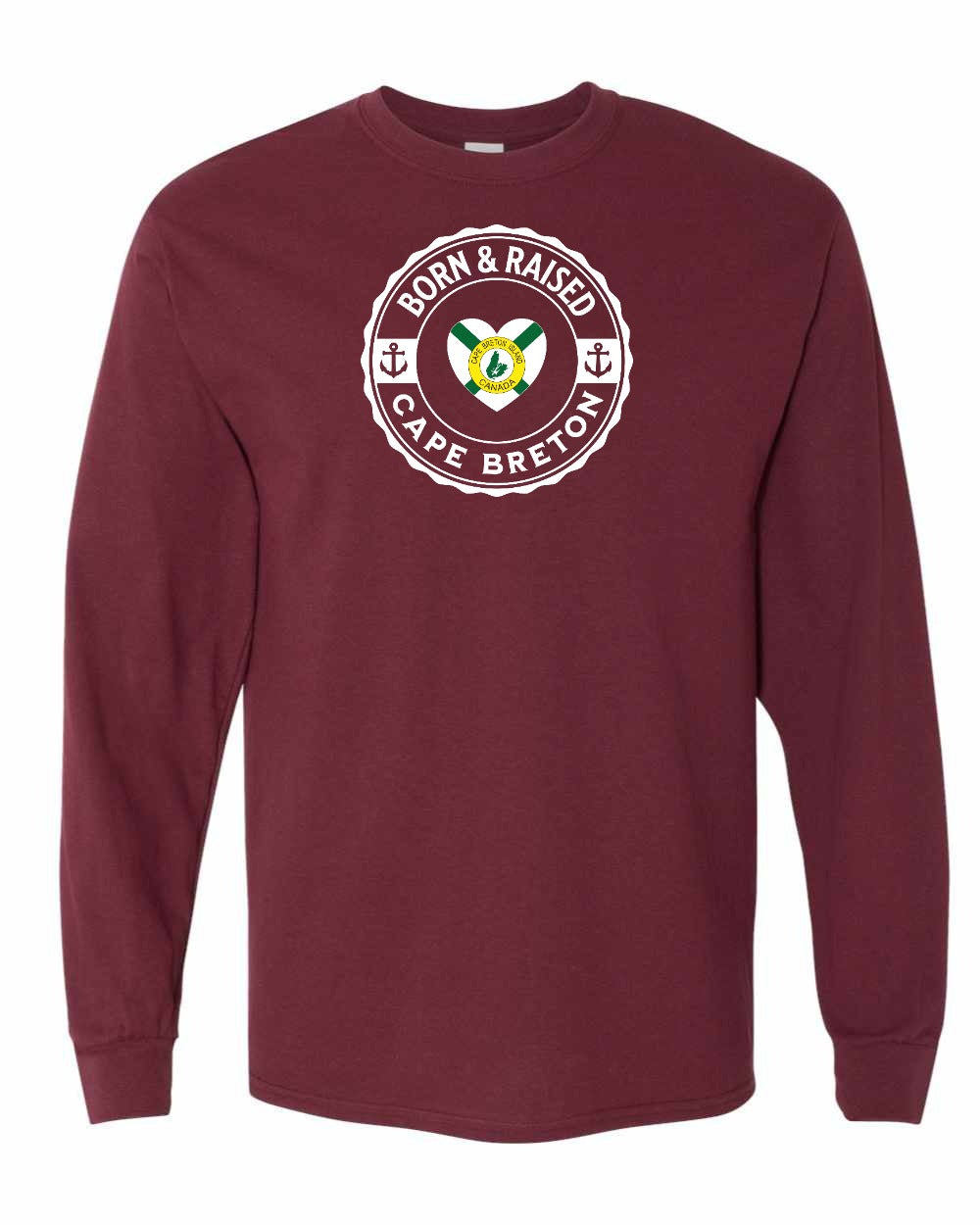 Born and Raised CB Heart Flag Long Sleeve Tee - Unisex