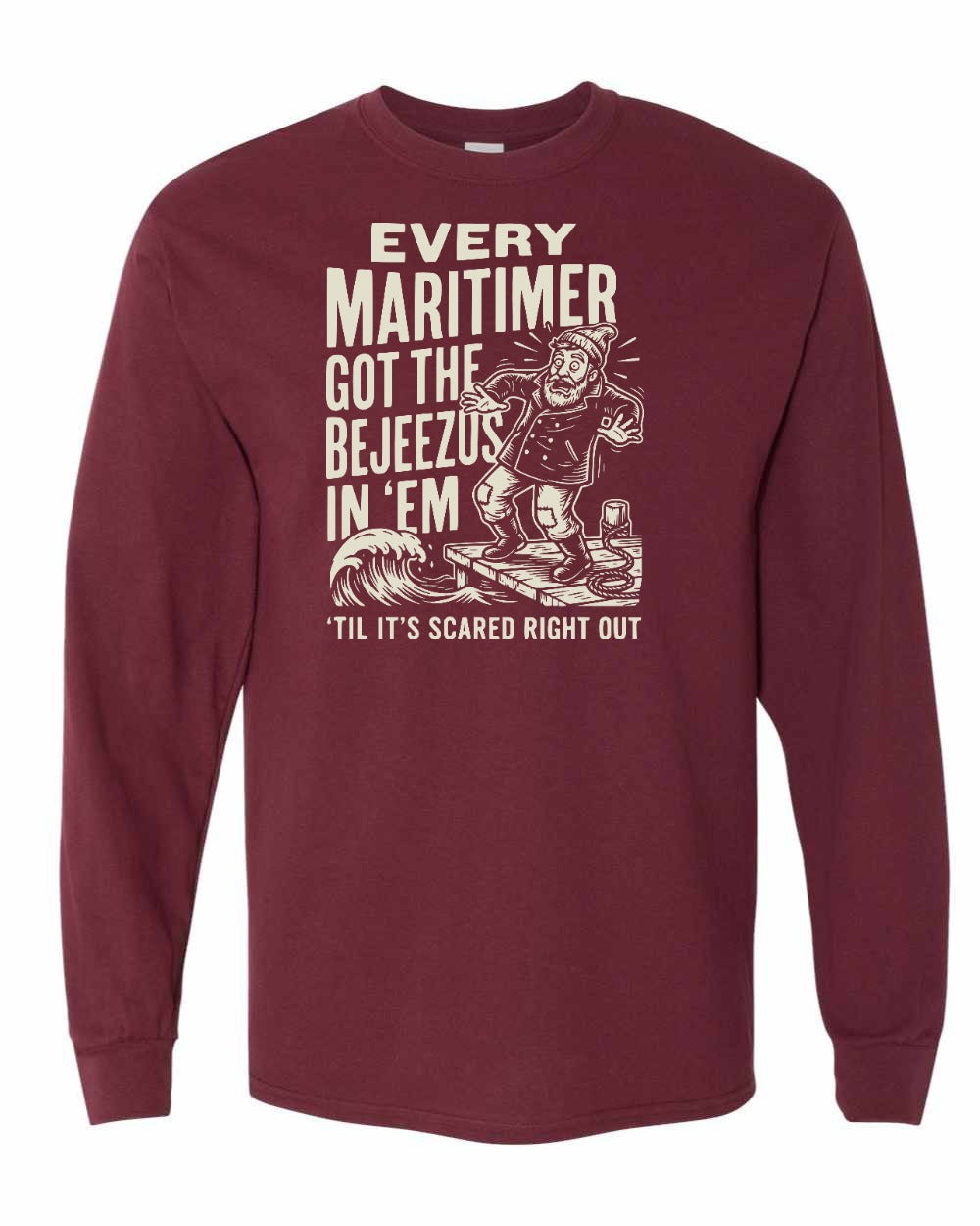 Bejezus Long Sleeve in Maroon