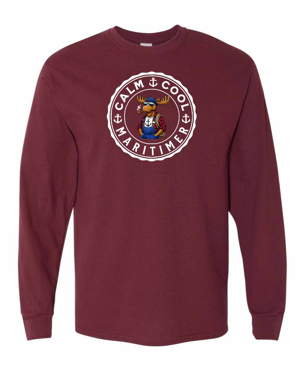 Calm Cool Maritimer Moose Long Sleeve Tee - Unisex