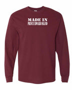 Made In PEI white lettering Long Sleeve Tee - Unisex
