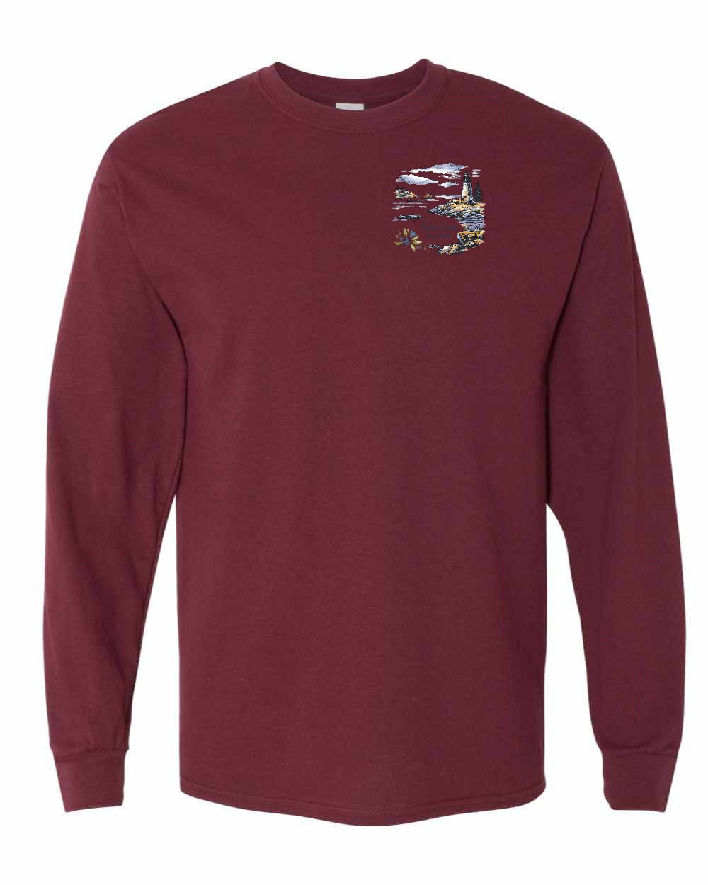 Maritime Serenity Left Chest Long Sleeve Tee - Unisex