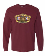 Newfoundland Thing Badge Full Front Long Sleeve in Maroon