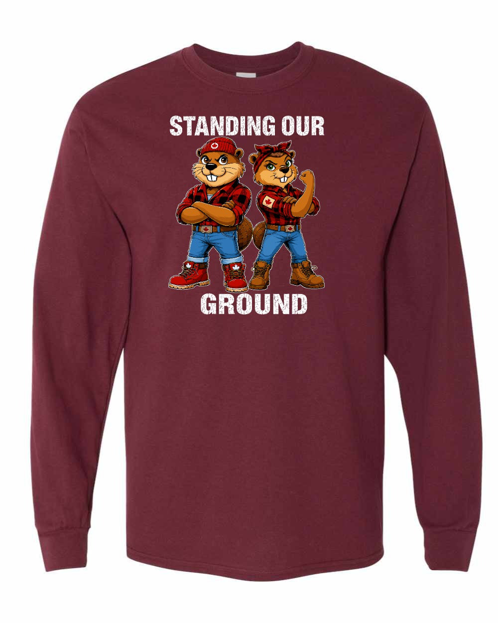 Standing Our Ground Full Front Long Sleeve in Maroon
