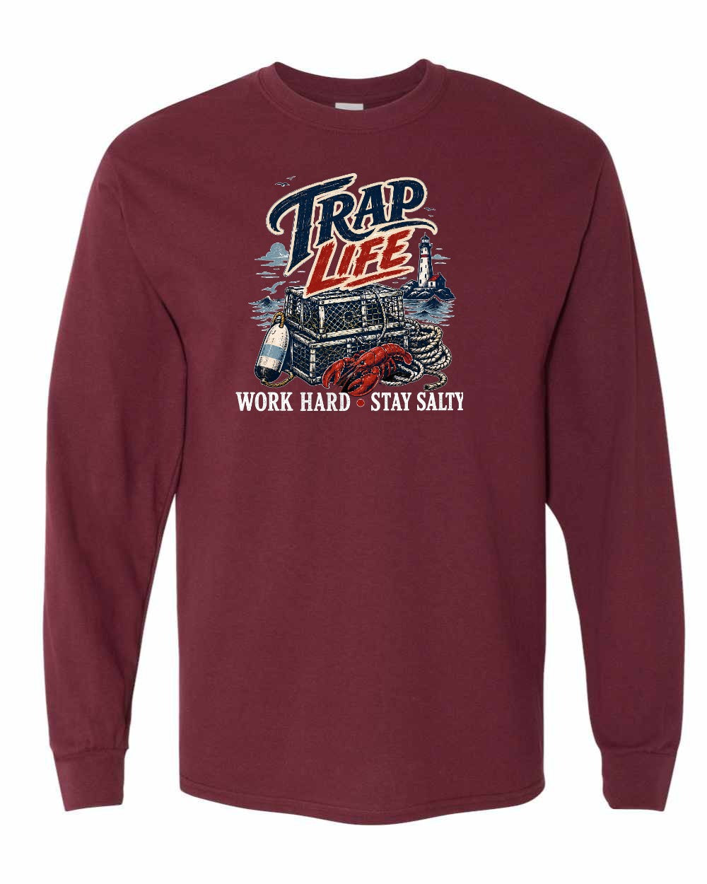 Trap Life Long Sleeve in Maroon