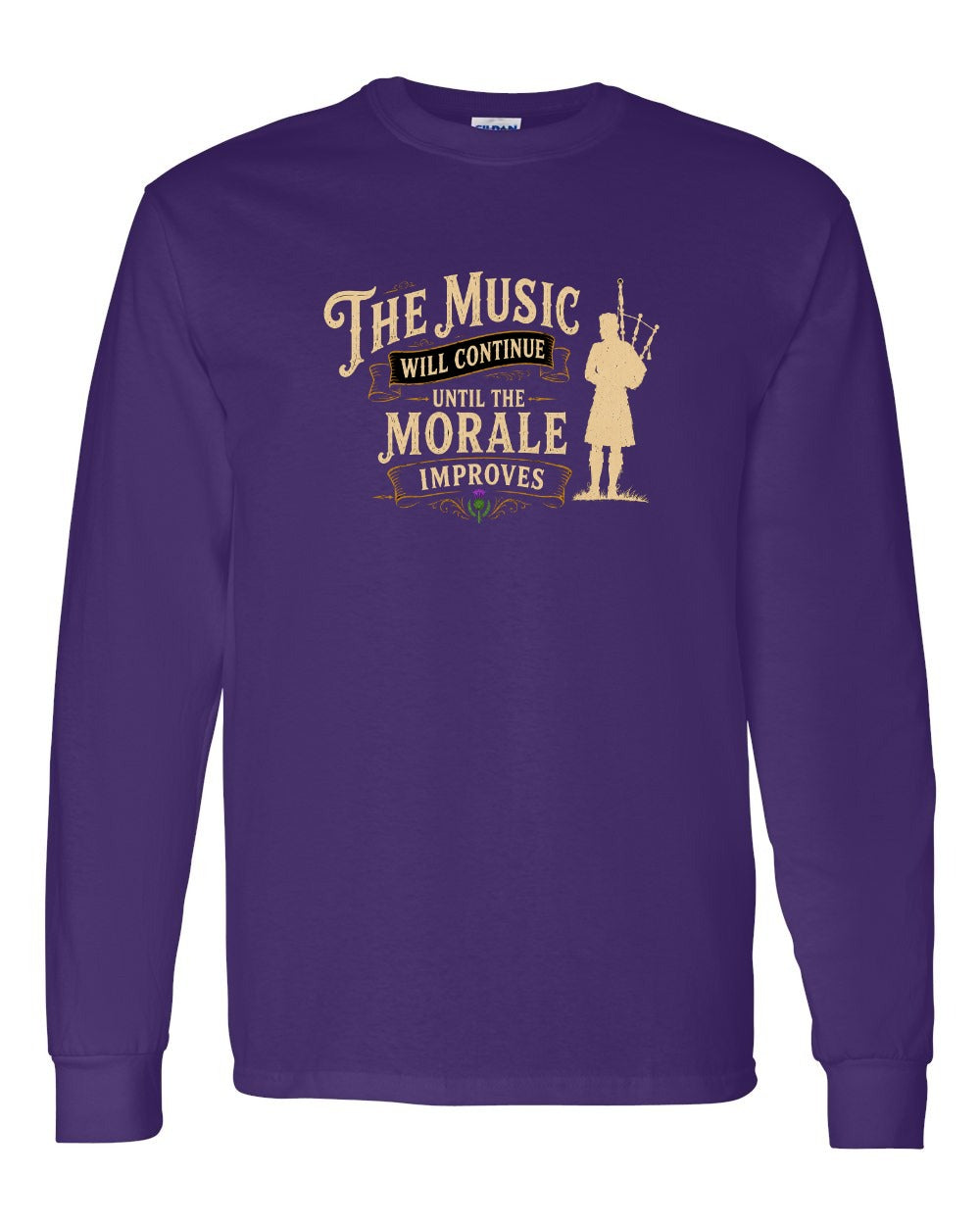 Muisic Will Continue Bagpipes Long Sleeve in Purple