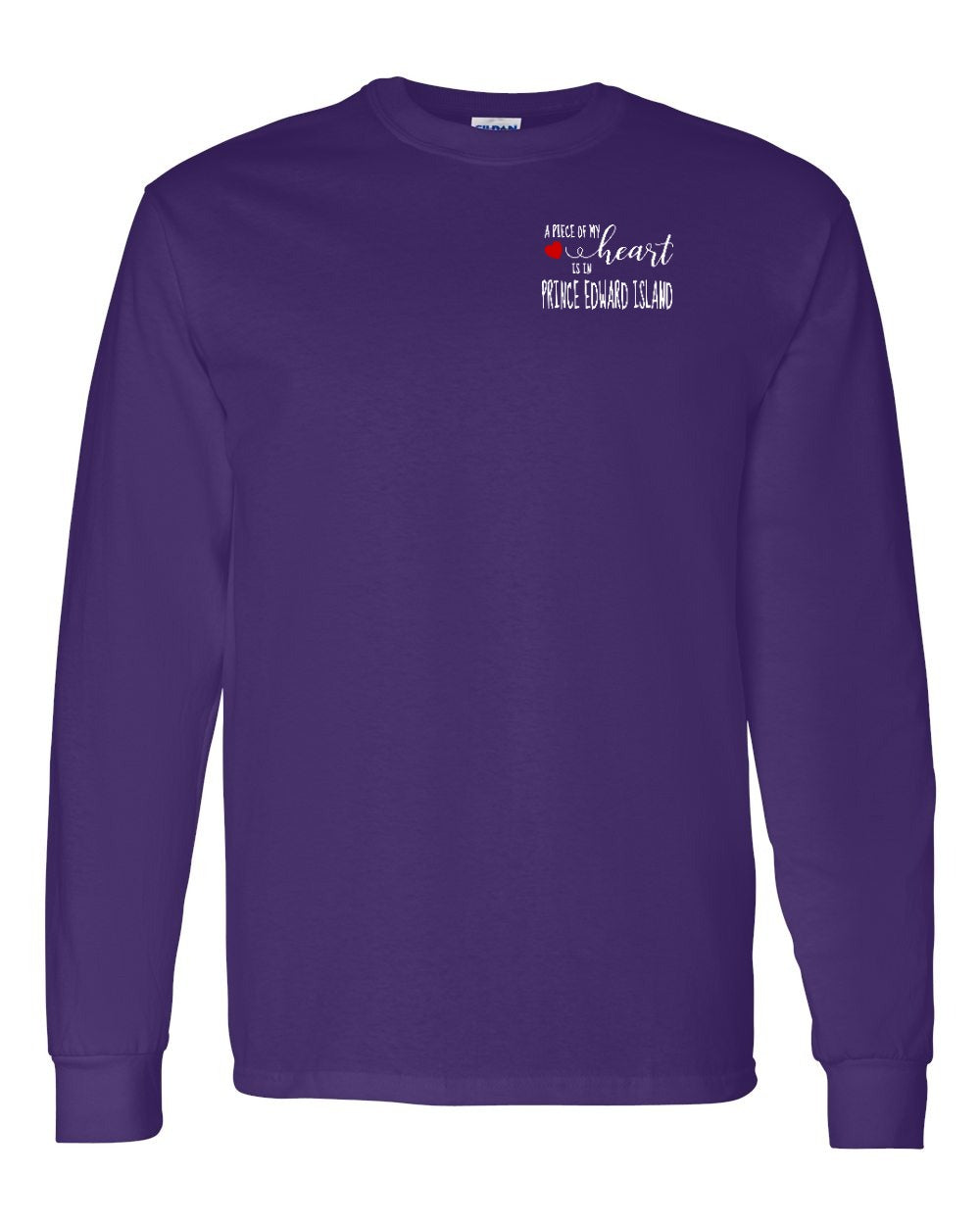 A Piece Of My Heart PEI red heart Left Chest Long Sleeve Tee - Unisex