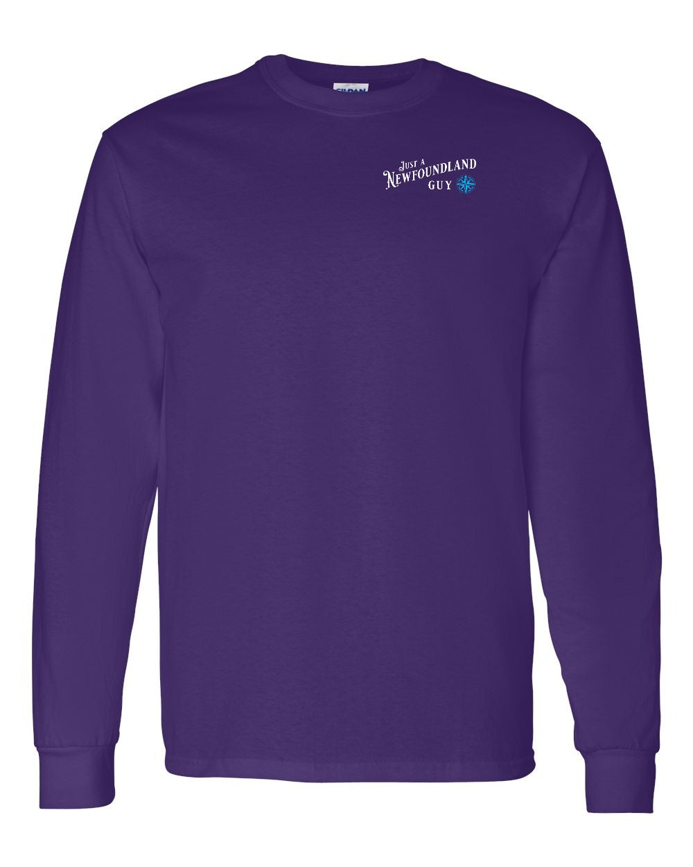 Just a NFLD Guy Blue Compass Left Chest Long Sleeve Tee - Unisex