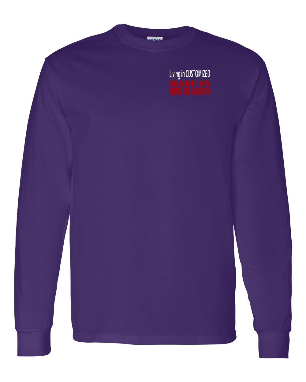Living in Customized Made in PEI Left Chest Long Sleeve Tee - Unisex