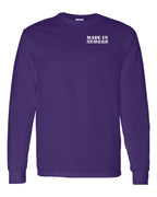 Made in PEI White Lettering Left Chest Long Sleeve Tee - Unisex