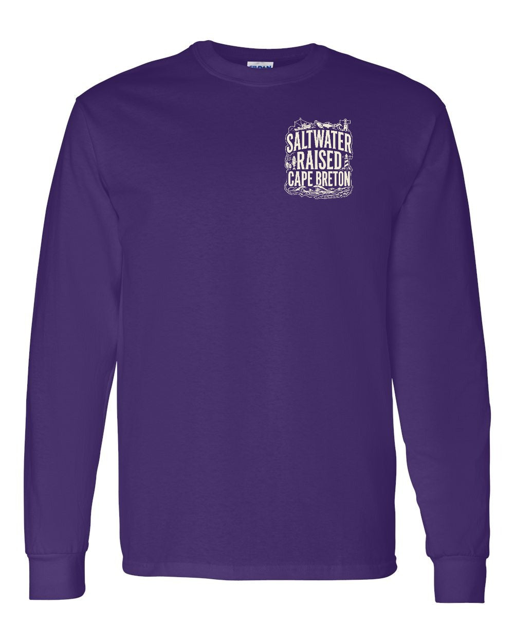 CB Saltwater Raised Folk Left Chest and Back Long Sleeve Tee - Unisex