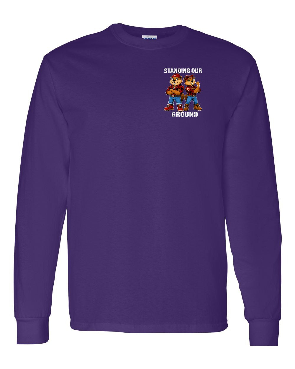 Standing Our Ground Left Chest and Back Long Sleeve in Purple