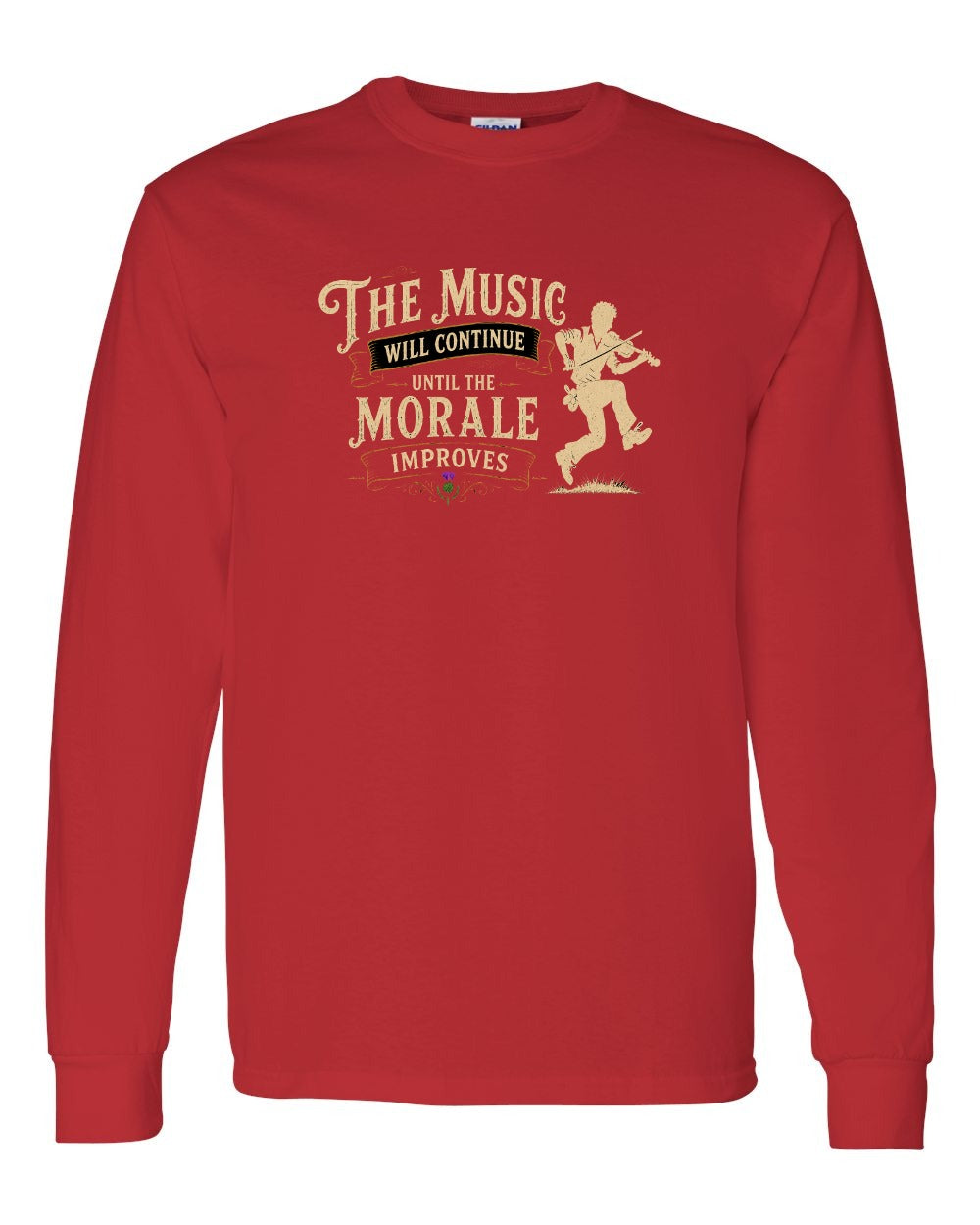 Muisic Will Continue Fiddle Long Sleeve in Red