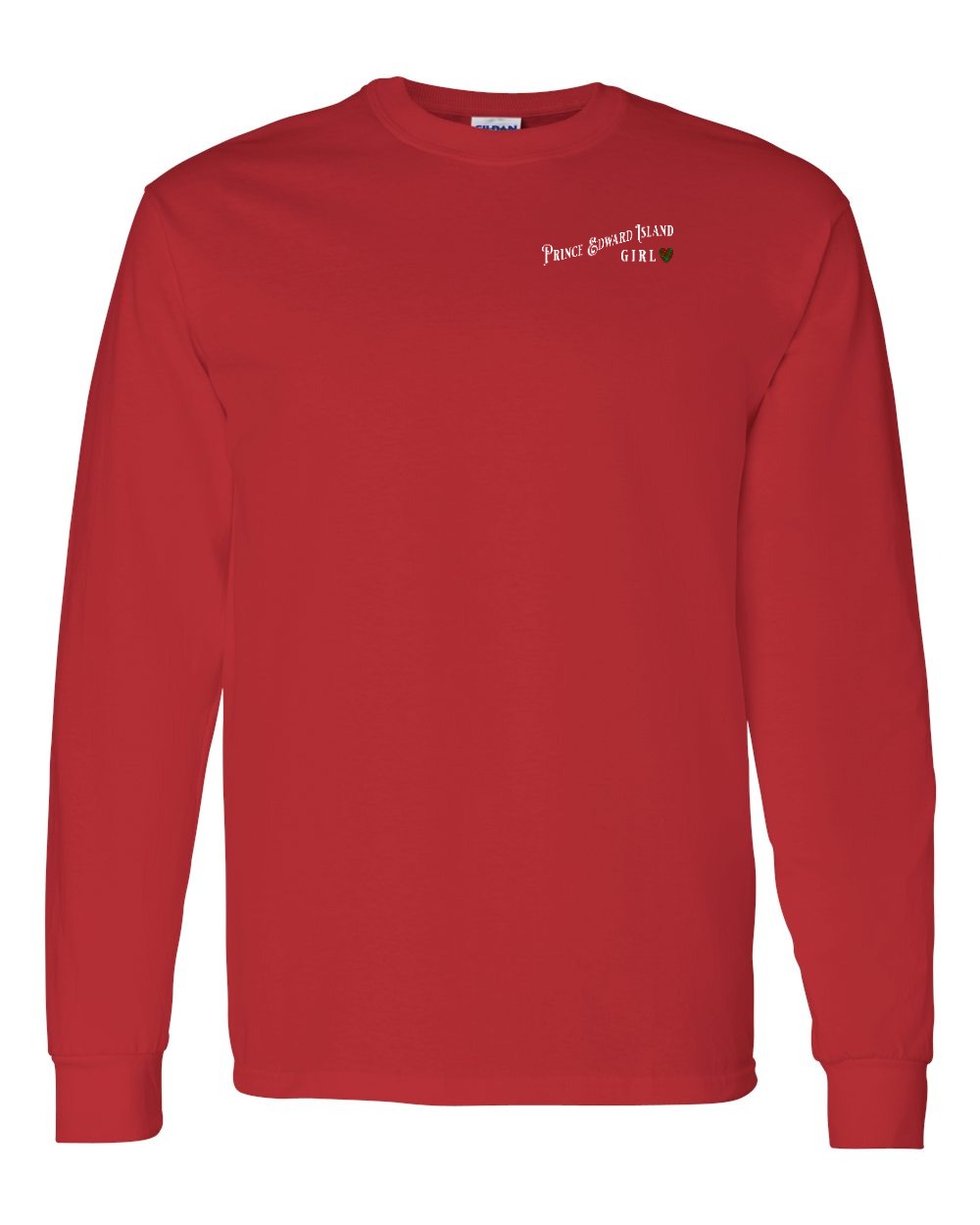 PEI Girl Tartan heart Left Chest Long Sleeve Tee - Unisex