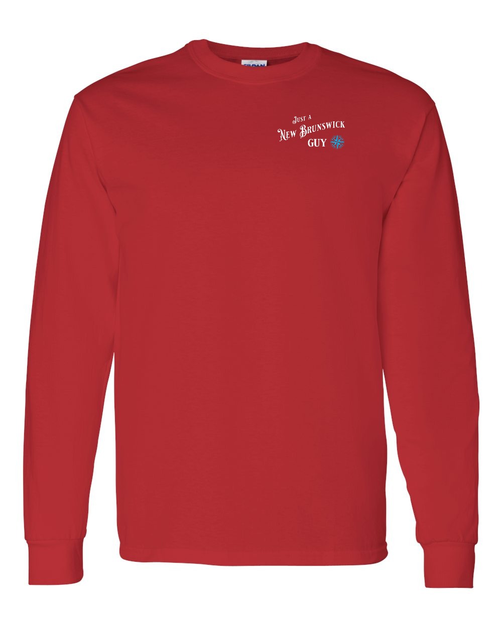 Just a NB Guy Blue Compass Left Chest Long Sleeve Tee - Unisex