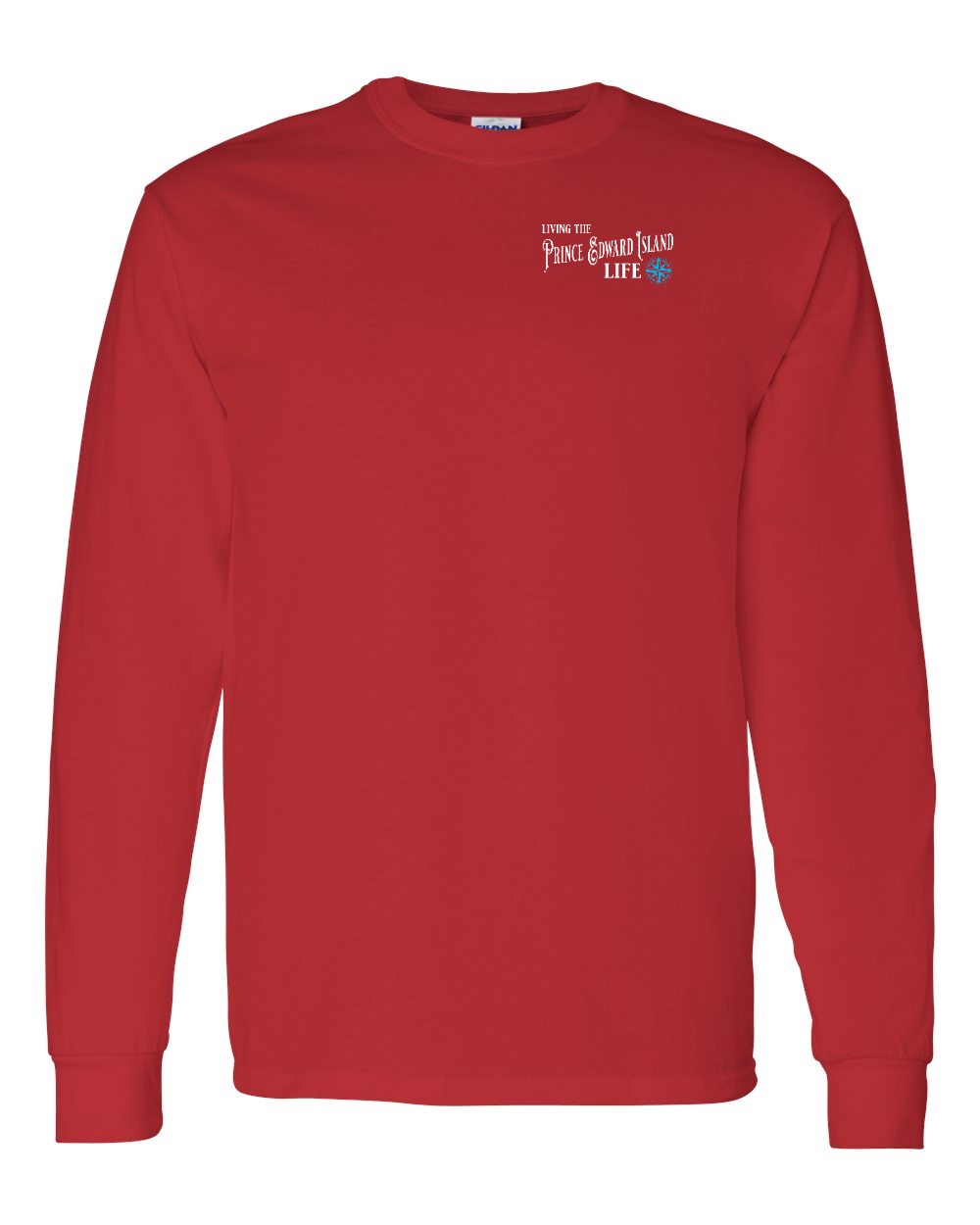 Living the PEI Left Life Blue Compass Left Chest Long Sleeve Tee - Unisex