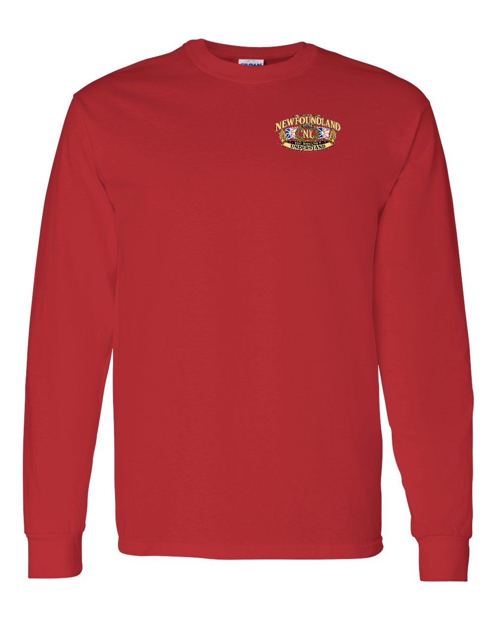 Newfoundland Thing Badge Left Chest and Back Long Sleeve in Red