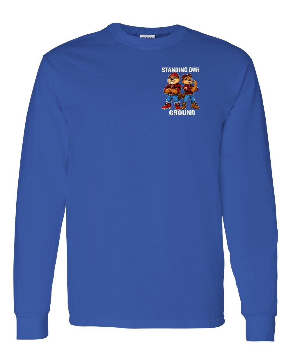 Standing Our Ground Left Chest and Back Long Sleeve in Royal