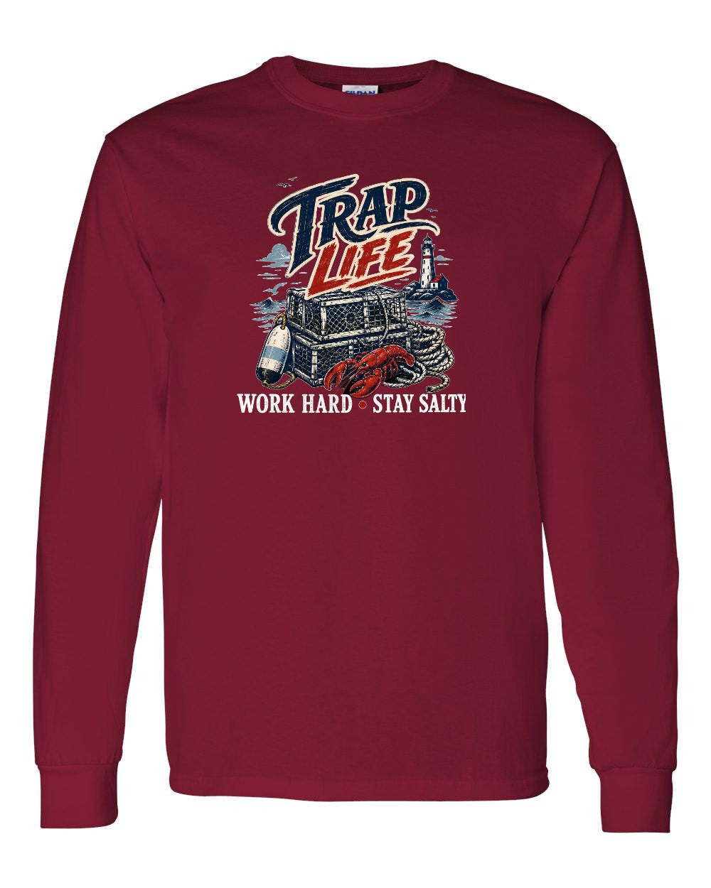 Trap Life Long Sleeve in Cardinal Red