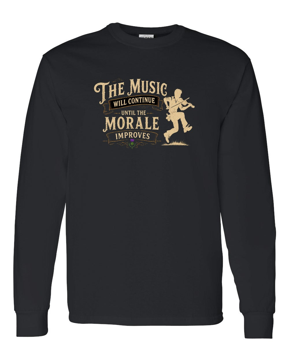 Muisic Will Continue Fiddle Long Sleeve in Black