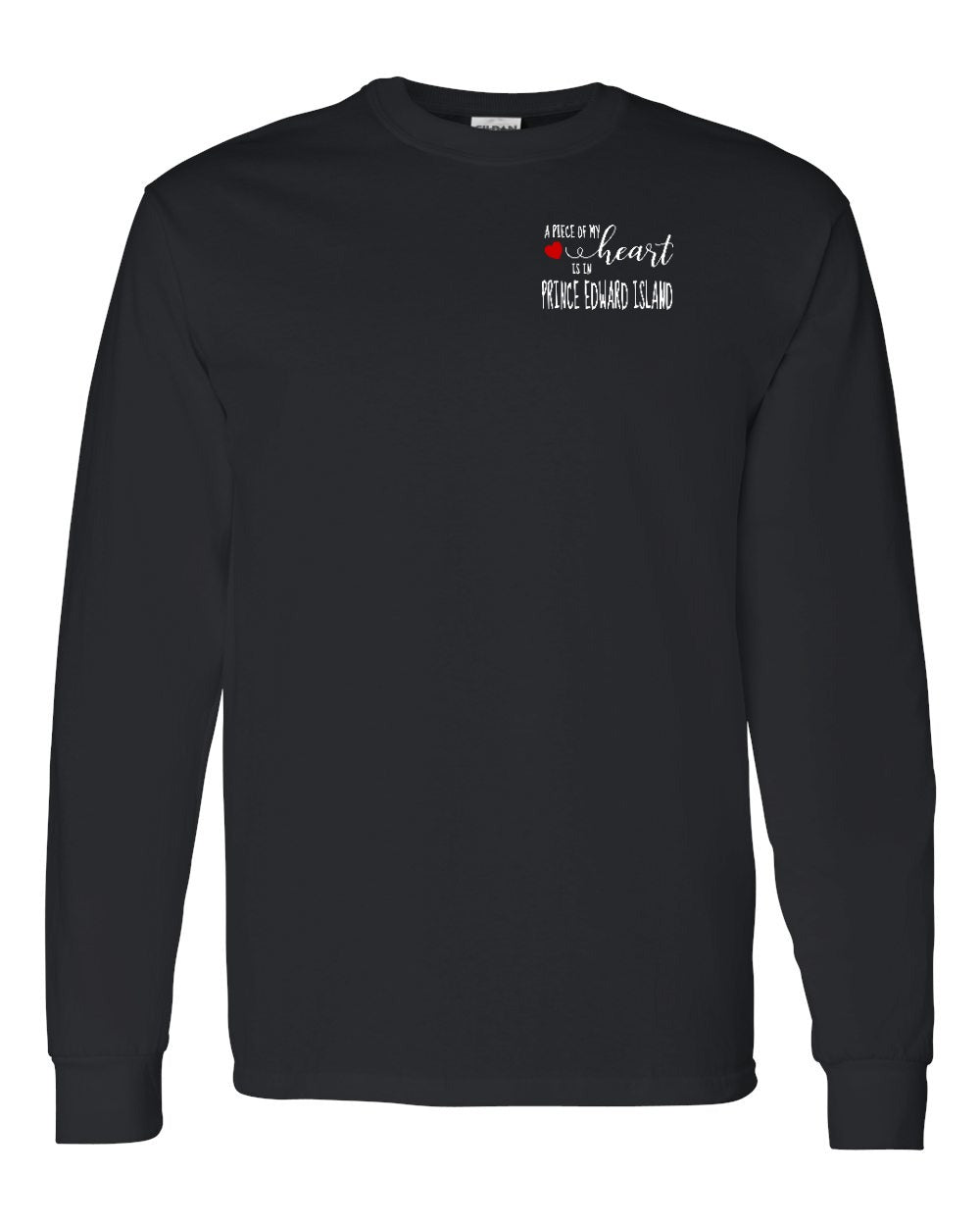 A Piece Of My Heart PEI red heart Left Chest Long Sleeve Tee - Unisex