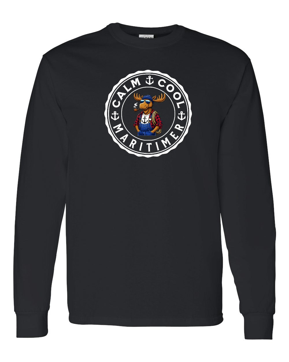 Calm Cool Maritimer Moose Long Sleeve Tee - Unisex