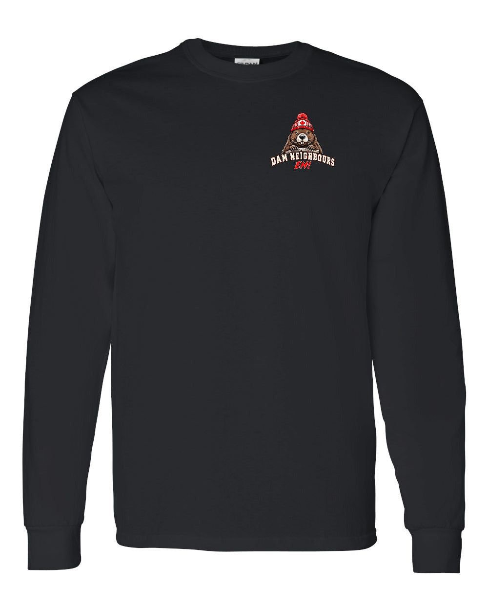Dam Neighbours Left Chest and Back Long Sleeve in Black