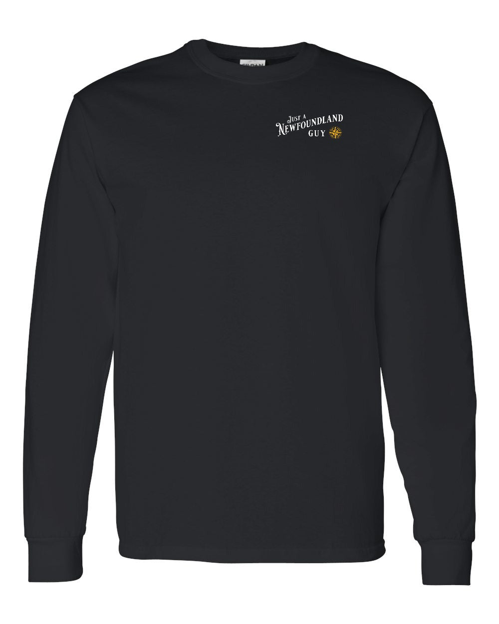 Just a NFLD Guy Yellow Compass Left Chest Long Sleeve Tee - Unisex